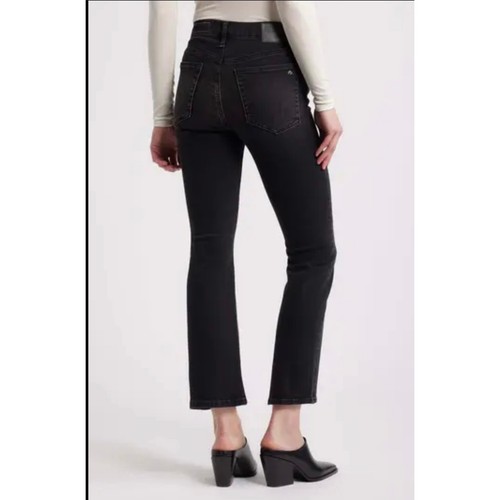 Rag & Bone Peyton Mid Rise Ankle Bootcut Jeans Cornelia Black Size 26 - Picture 1 of 14