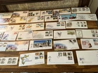 Falkland Islands fdc + ascension 32 covers all different a214