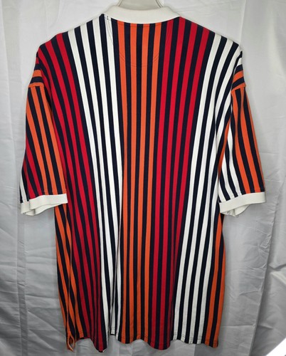 Vintage 90er Streetwear gestreiftes Poloshirt Baumwolle Händler Herren Größe 2XT Hip Hop - Bild 5 von 8