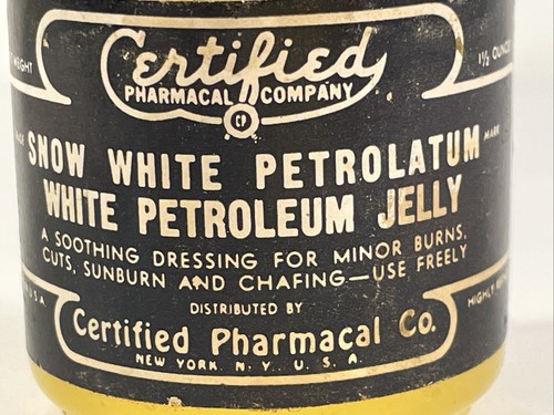 Small Snow White Petroleum Jelly Unused Jar. 50’s-60’s. Certified Pharmacal Co - Picture 4 of 7