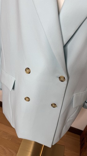 Zara Double-Breasted Sky Blue Blazer - Bild 8 von 11