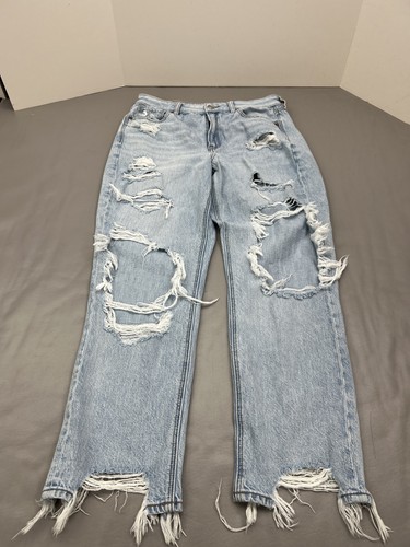 American Eagle Mom Jeans Damen 8 Distressed zerrissen Komfort Stretch Denim Hose