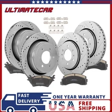 Front & Rear Drilled Slotted Rotors w/ Brake Pads For 2012-2020 Ford F150 F-150