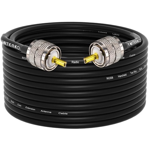 Cable coaxial RG58 49,2 pies, cable coaxial CB, UHF PL259 macho a macho coaxial 50 O... - Imagen 1 de 6