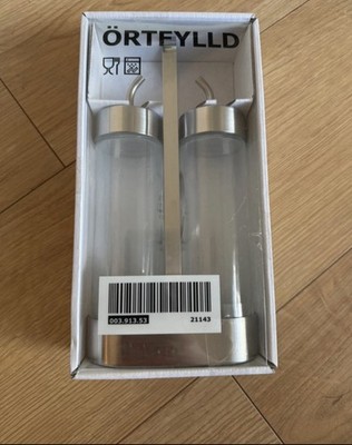 Ikea Droppar Edelstahl Öl Essig Salat Dressing Set mit Gestell