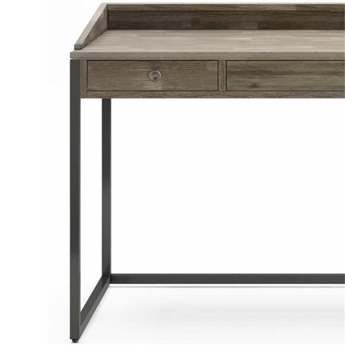 Simpli Home Ralston 60" Industrial Solid Wood Computer Desk in Distressed Gray - Picture 6 of 8