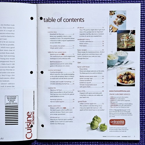 Cuisine at Home Magazine Oct 2007 Issue 65 Comfort Food Fall Recipes Pasta - Picture 4 of 5