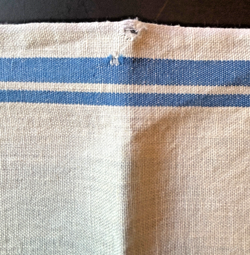 VTG Linen Tea Towel Glass Cloth Blue White Stripe Kitchen Bar Textile 27"x20" - Picture 11 of 11
