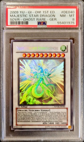 YuGiOh Majestätischer Sternendrache (V.6) SOVR-DE040 Ghost Rare PSA 8 NM 1st - Bild 1 von 2