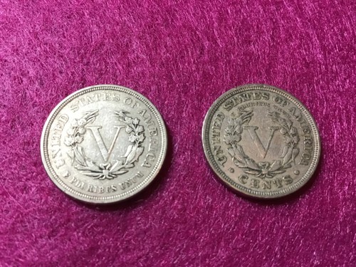 Schöne Liberty Nickels. 1883 " No Cents". 1910. Beide Münzen sind sehr sammelwürdig!! - Bild 2 von 3