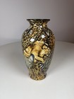 La Vie African Animal Safari 9” Large Vase Collage Lion Leopard Zebra & Giraffe