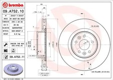 2x Bremsscheibe innenbelüftet 09.A752.11 BREMBO für RENAULT MEGANE III Coupe