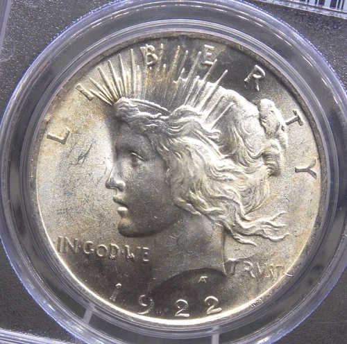 1922 "P" Peace SILVER Dollar $1 PCGS MS63 #462 Uncirculated BU Unc ECC&C, Inc.