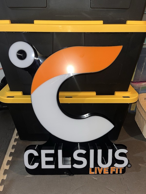 Celsius Live Fit Energy Drink LED Logo Sign 26x23” NEW