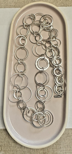 Daisy Fuentes Silvertone Circle Link Necklace – 32” - Picture 5 of 8