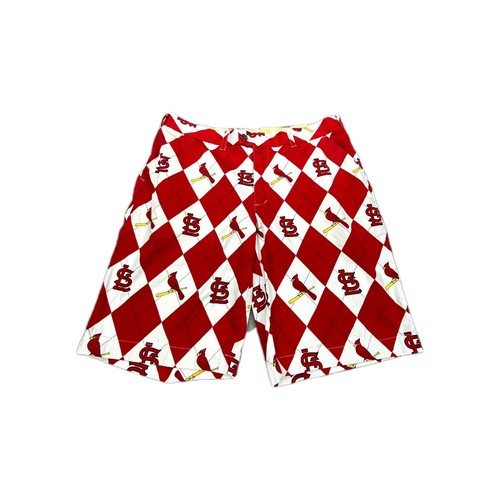 Genuine Merchandise By Loudmouth St. Louis Cardinals Shorts Mens 36 Red Argyle - Picture 1 of 13