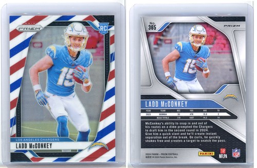 Panini Prizm Ladd McConkey #365 2024 rojo blanco y azul Prizm Rookie - Imagen 3 de 3
