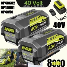 For Ryobi 40V 8Ah Battery OP4050 OP40261 OP4030 OP40301 Battery /Charger