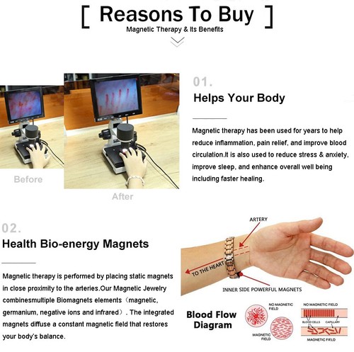 3-Row Ultra Strength Magnetic Bracelet For Men Health Copper Bracelet 57 Magnet - Picture 10 of 33