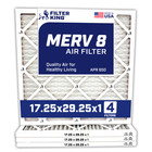 Filter King 17.25x29.25x1 Air Filter 4-PACK MERV 8 Actual Size 17.25 x 29.25 x
