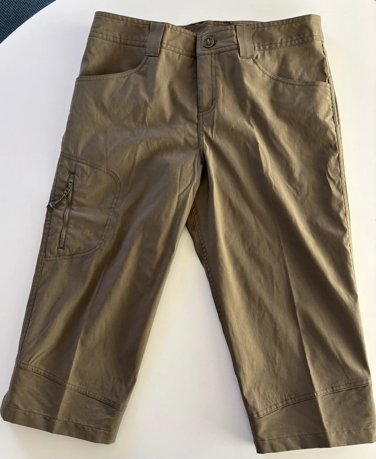 Chlorophylle Women's Size 12 Green Nylon & Spandex Stretch Hiking Capris
