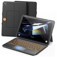 Keyboard Case for Samsung Galaxy Tab A9 5G with 7-Color Backlight  01-Black
