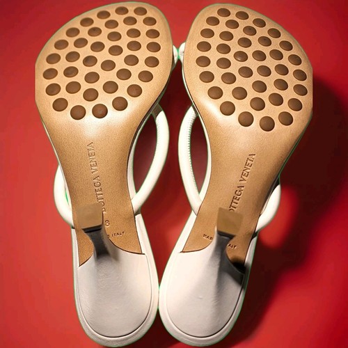 Bottega Veneta Blink Knot Mule Heels Lambskin Leather White EU-38 US-8 BrandNew - Picture 9 of 13