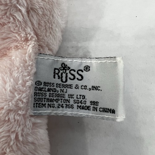 "Gorro de felpa Russ Berrie Lil' Peepers cerdo rosa Audrey ojos morados con etiquetas 8""" - Imagen 6 de 9