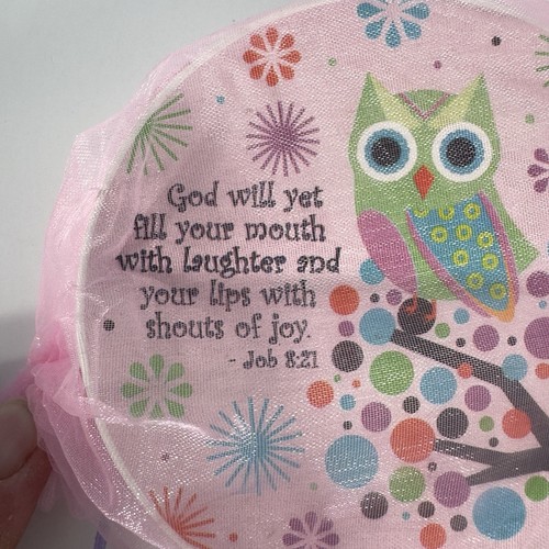 Inspirational Ceramic Coaster Set Christian Themed Flowers Owls Verse Job 8:21 - Picture 3 of 5