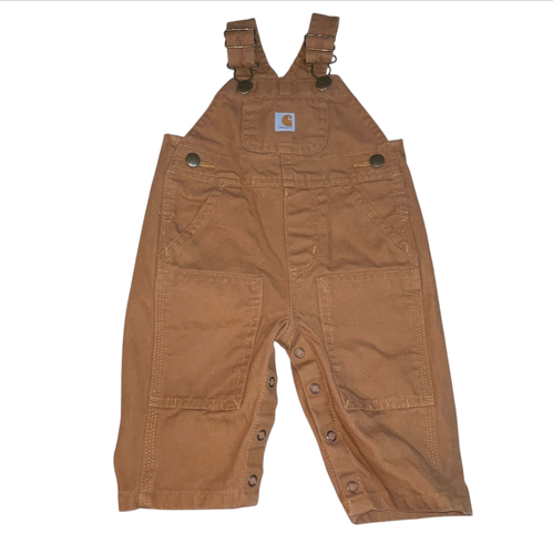 Carhartt Bebé Infante Marrón Mono Babero Talla 3M Pato Lona Ropa de Trabajo Doble Rodilla - Imagen 3 de 9