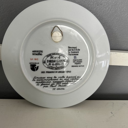 D'ARCEAU-LIMOGES FRANKREICH LA FEMME LIANE SAMMLER DEKORATIVER WANDBEHANG TELLER - Bild 2 von 3