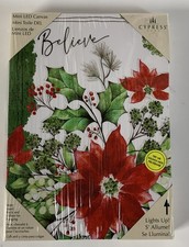 LED Light Up Christmas Flowers Lighted Canvas Picture Art Home Decor 5.91 x 8.27