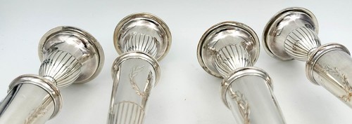 SET OF 4 CANDLESTICKS OLD SHEFFIELD PLATE GEORGE III c1790 CRESTED - Picture 13 of 19
