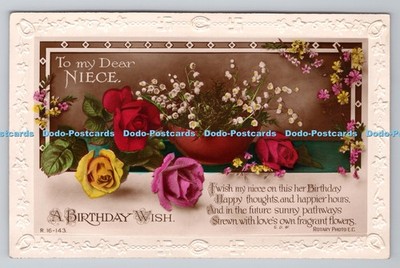 R802104 To My Dear Nichte A Birthday Wish Flowers Drehfoto London