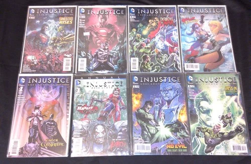 LOT OF 19 INJUSTICE GODS AMONG US 1 2 3 4 6 7 8 9 -12 - YEAR 1 2 3 - VF/NM 9.0