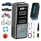 Tire Inflator Portable Air Compressor, 150 PSI Cordless Car Tire Air Pump Grey