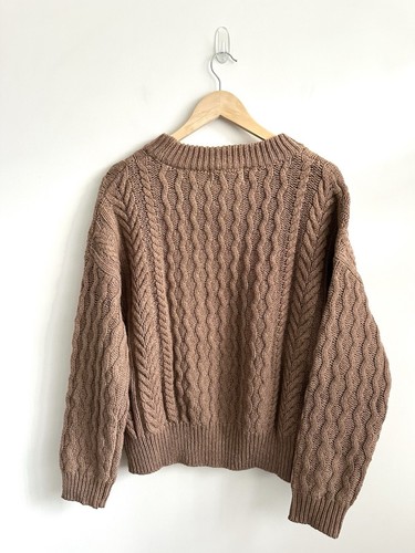 New Toorallie Wool Honeycomb Cable Knit Jumper Pullover Dune Tan Size 16 RRP$330 - Picture 6 of 9