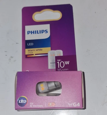 Philips LED G4 Capsule Bulb 1W 12V Warm White 2700K Frosted 2 Pin 115lm - Image 1 of 2