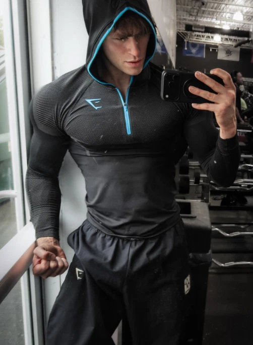 Sweat à Capuche Polaire Gymshark Homme - Bleu - Fermeture éclair Intégrale - Taille M