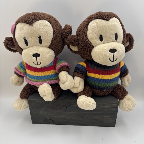 THE CHILDRENS PLACE MONKEY Strickpullover gestreift braun Stofftier Plüsch 10 Zoll