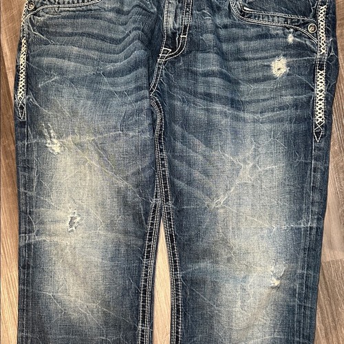 Rock Revival Benjamin Relaxed Straight Distressed Jeans - 38 - Bild 9 von 9