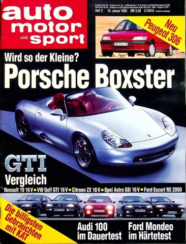Auto Motor Sport AMS 02/1993 Peugeot 306 in einer ersten Vorstellung auf 3 Seite - Foto 2 di 2