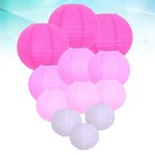 12 Stück faltbares Papier Chinesische Laternen Festliche runde hängende Laterne