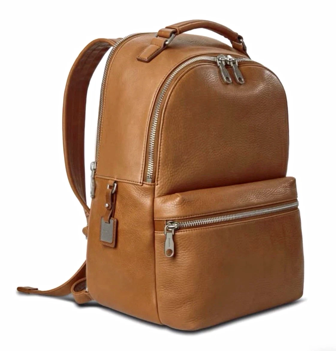 Shinola Herren braun Leder Reißverschluss Rucksack mit verstellbarem Riemen & Taschen