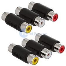 2x 3 RCA AV Audio Video Female to Female Jack Coupler Adapter 3RCA Connector