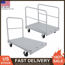 2 in 1 Steel Panel Truck Cart, 36x24 inch Flatbed with 2200LBS Capacity w/Wheels