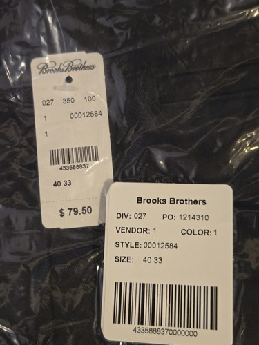 2 Brooks Brothers Advantage Chino faltenfrei Elliot Fit schwarz Hosen 40x33 neu mit Etikett - Bild 4 von 4
