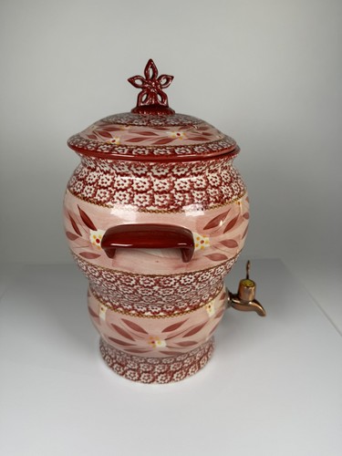LARGE Temp-Tations TARA Drink Beverage Dispenser CRANBERRY PINK Floral OLD WORLD - Bild 3 von 9