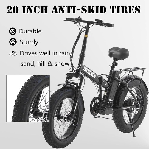 SHIMANO 20" Folding Electric Bike 36V 13Ah 250W City Ebike 15.5mph Fat Tire - Picture 7 of 12