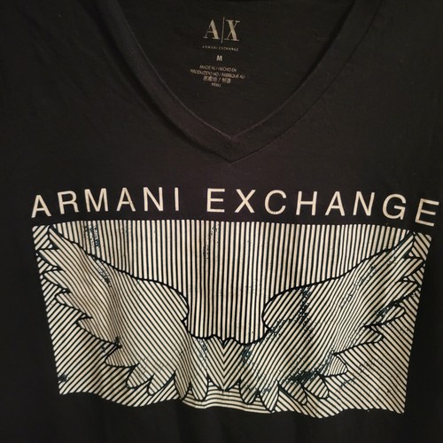AX Armani Exchange Maglietta Donna Nera Grafica, Taglia M - Foto 2 di 4